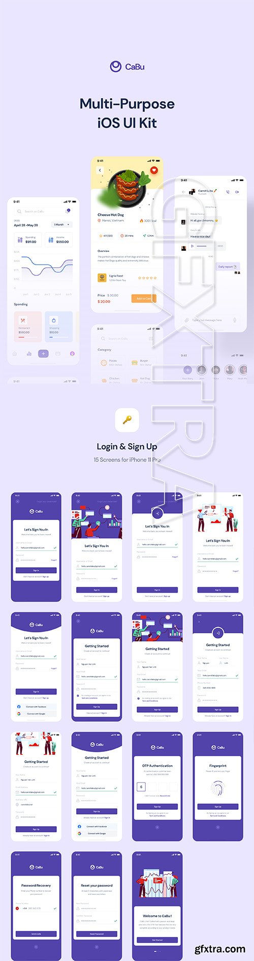 CaBu Multi-Purpose iOS UI Kit 