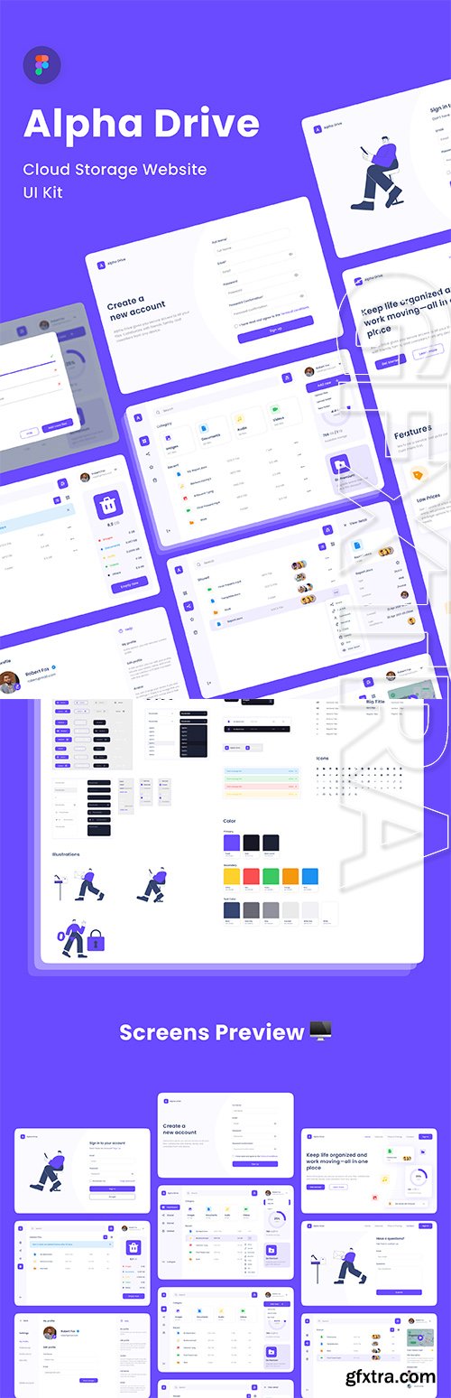 Alpha Drive Cloud Storage Website UI Kit
