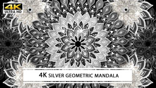 Videohive - 4K Silver Geometric Mandala - 33124431 - 33124431