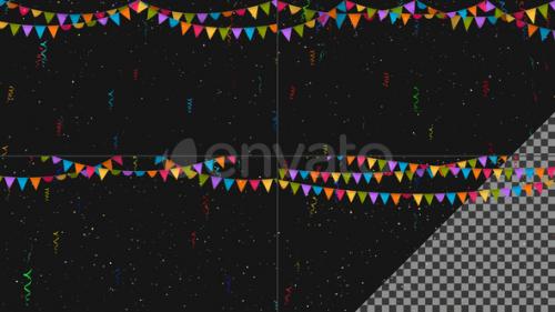 Videohive - Bunting Flags with Falling Confetti - 4 Designs - 33124524 - 33124524