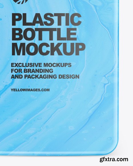 Plastic Square Bottle with Pump Mockup 86532