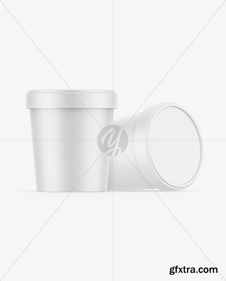 Two Matte Ice Cream Cups Mockup 86535