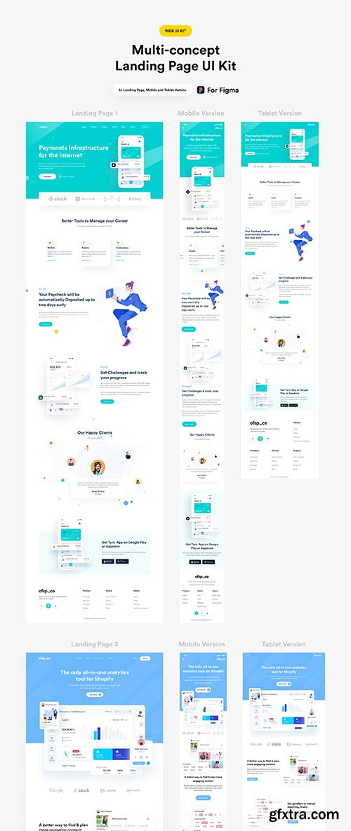 Multi-concept Landing page UI Kit