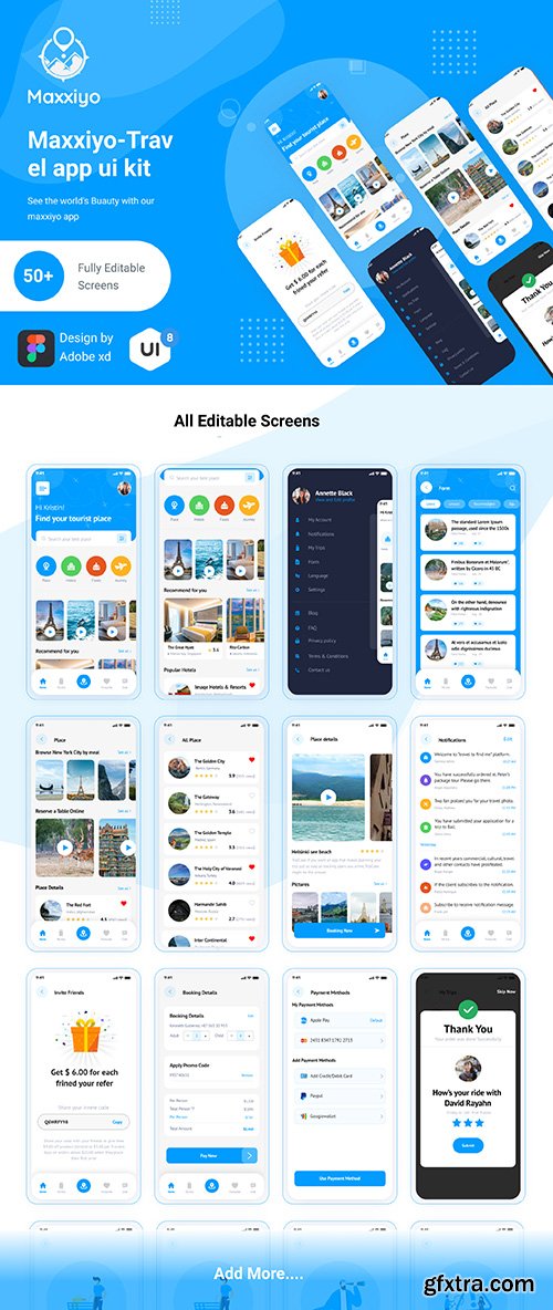 Maxxiyo-Travel app ui kit