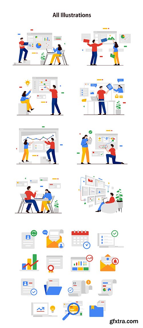 MANIK - Business strategy & Teamwork Illustration Pack