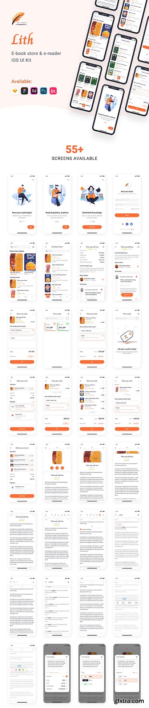 Lith - E-book store & E-reader App UI Kit