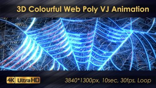 Videohive - 3D Colourful Web Poly VJ Animation - 33225769 - 33225769