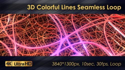 Videohive - 3D Colorful Lines Seamless Loop - 33225776 - 33225776