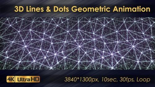 Videohive - 3D Symmetrical Lines And Dots Geometric Animation - 33225780 - 33225780