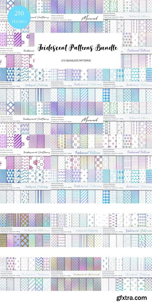 Iridescent Seamless Patterns Bundle - 210 Patterns