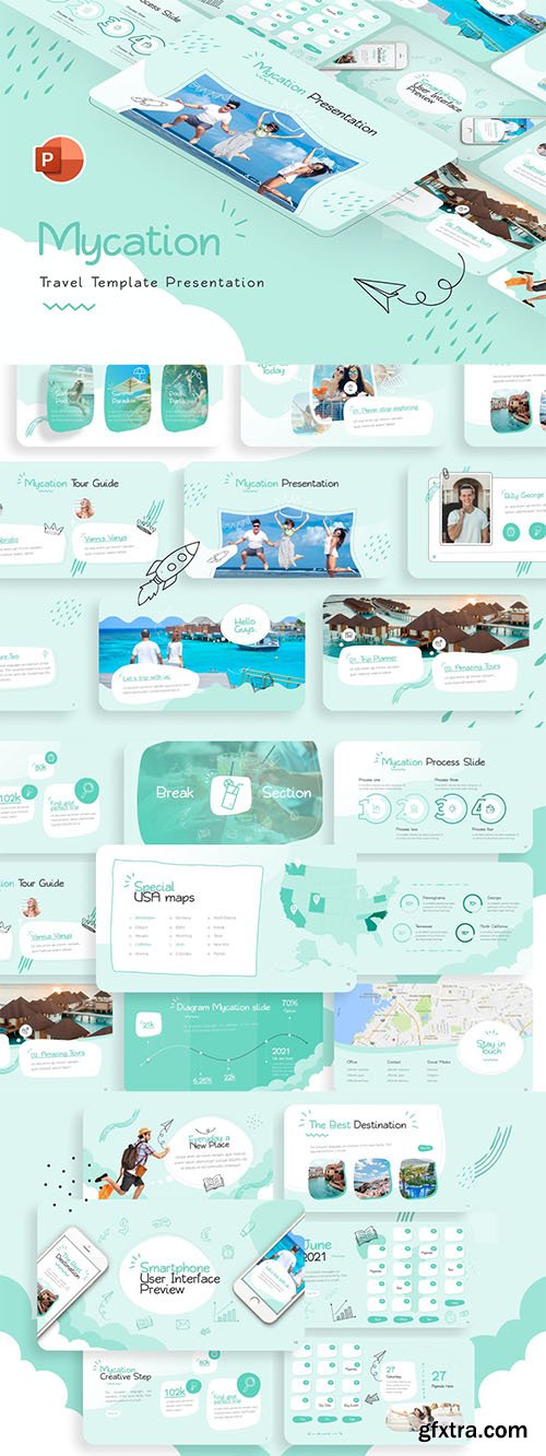 Mycation Travel Creative PowerPoint Template