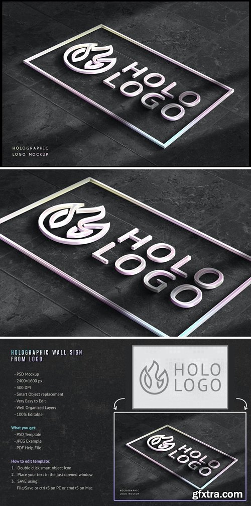 Holographic Logo Mockup