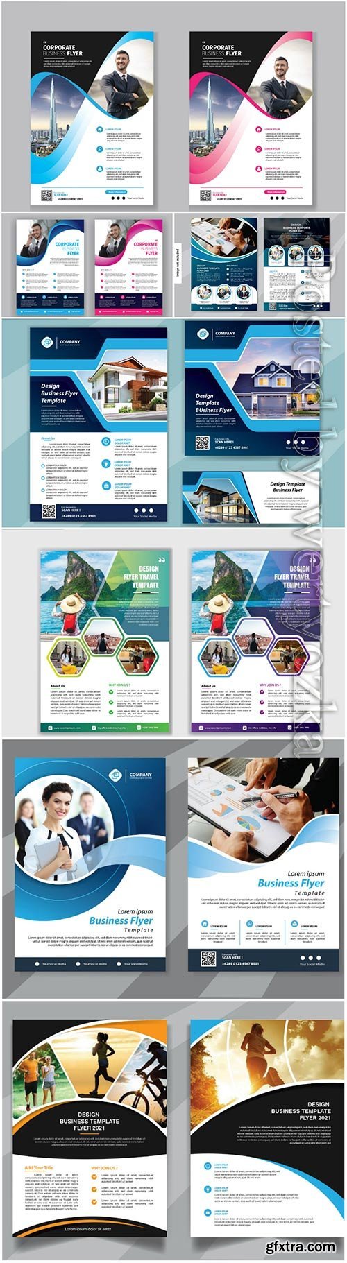 Flyer template vector design for cover layout annual report