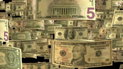 Videohive - Background animation with falling US Dollar banknotes in slow motion - 33227108 - 33227108