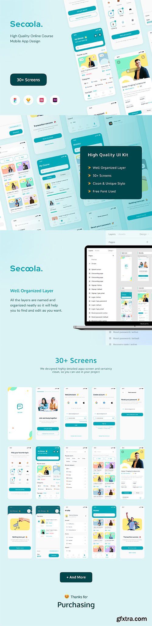 Secoola - Course Mobile Apps UI KIT