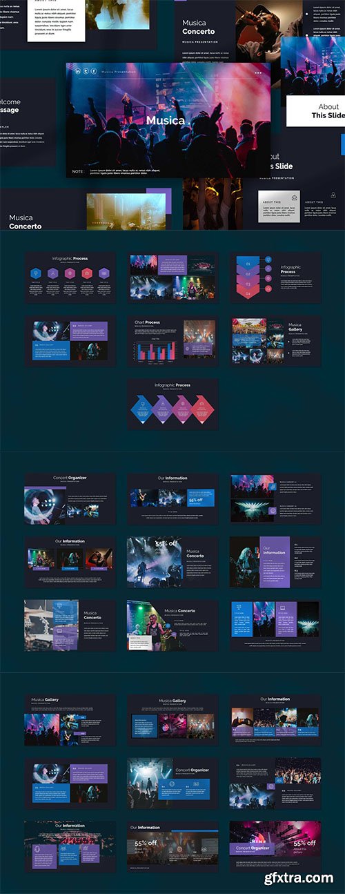 Musica Presentation Powerpoint, Keynote and Google Slides Template