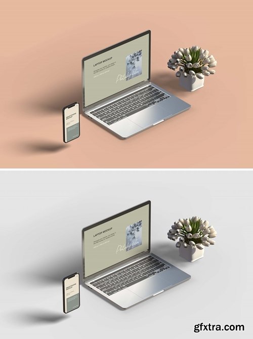 Smartphone and laptop mockup