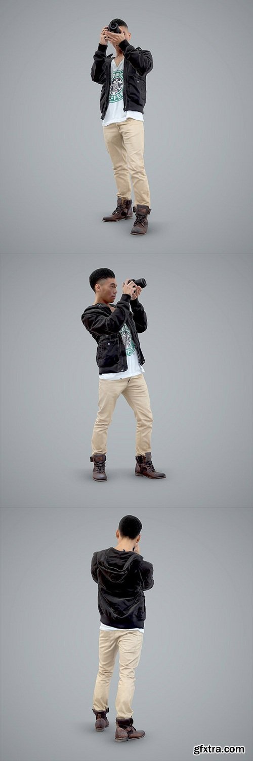 Paparazzi Man with Camera 3D Model