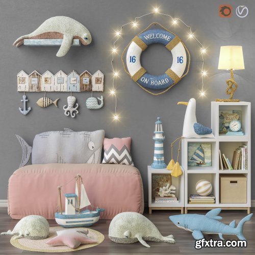 Cgtrader - Toys and furniture set 30 3D model