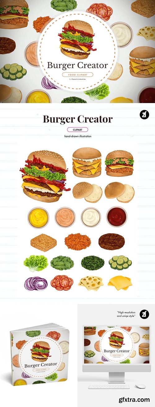 Burger menu creator - handdrawn elements