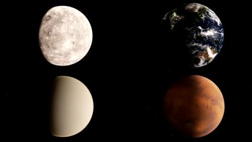 Videohive - Mercury, Venus, Earth and Mars timelapse - 33227133 - 33227133