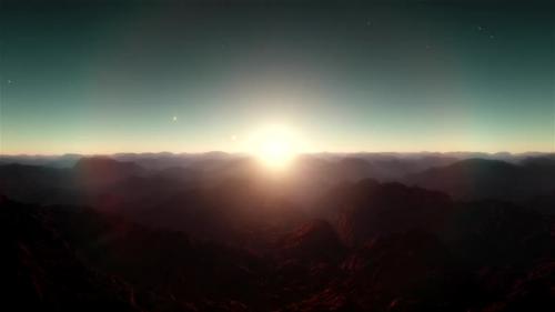 Videohive - No Mans Land - Flight Over Deserted Peaks by Sunset - 33227164 - 33227164