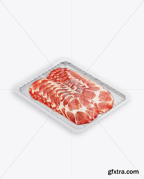 Plastic Tray With Glossy Film & Capocollo mockup 86385