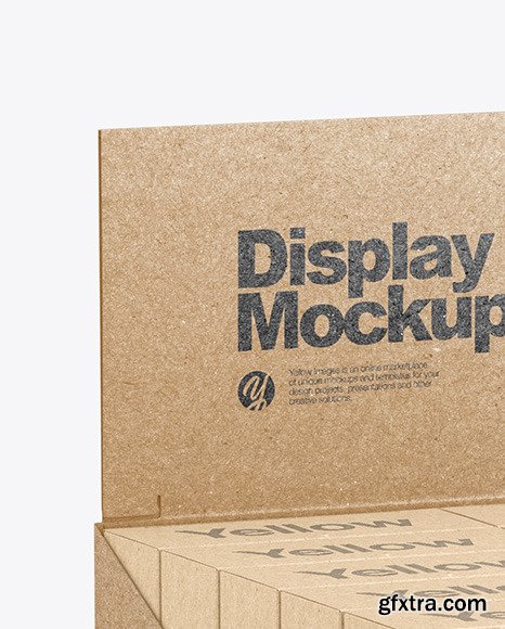 Kraft Display Box with 10 Kraft Boxes Mockup 86182