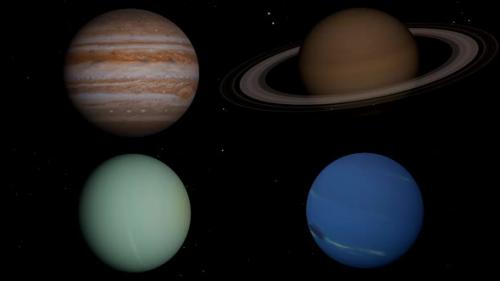 Videohive - The 4 gas giants planets in the solar system - 33227182 - 33227182