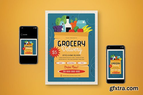 Grocery Delivery Flyer Set G9P5HG3