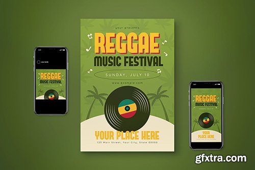 Reggae Music Flyer Set XUFVM2E