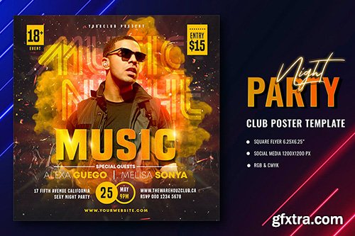 Club Party Poster Template YQQR27D