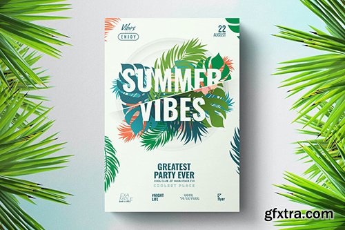 Green Floral Summer Flyer Template TYPSS4U