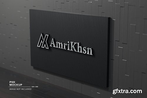 Realistic company logo from side view mockup NN4A9EL