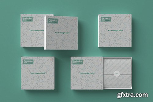 Box Packaging Mockup Realistic Rendering HVM9ALA