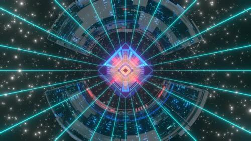 Videohive - VJ Seamless Geometric Abstract Background Laser Beams in Space - 33236568 - 33236568