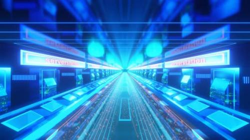 Videohive - High Tech Neon Tunnel Background VJ Loop - 33236749 - 33236749