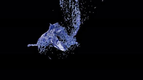 Videohive - Water Drop Falling Cold Blue Liquid on Black Slow Motion 1000Fps - 33237963 - 33237963