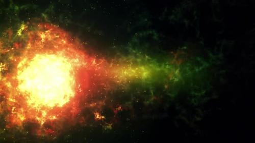 Videohive - Night sky space background with nebula and stars - 33207319 - 33207319