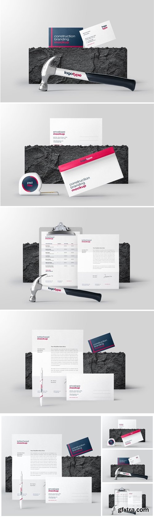 Construction Branding Mockup Set