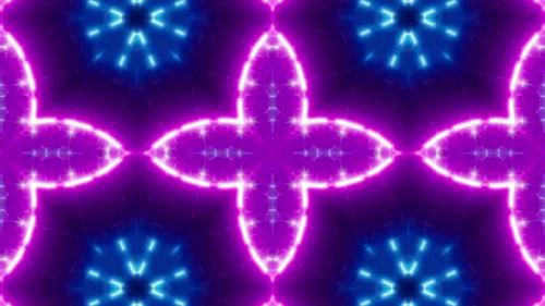 Videohive - Rapidly Blink Neon Flower Kaleidoscope Loop 4K 04 - 33250422 - 33250422