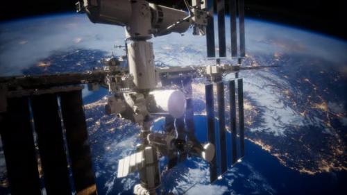 Videohive - A View of the Earth and a Spaceship - 33259421 - 33259421
