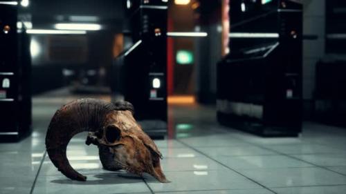 Videohive - Old Ram Skull in Underground Subway - 33259492 - 33259492