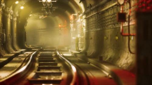 Videohive - Dark Old Abandoned Metro Subway Tunnel - 33259607 - 33259607