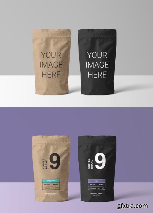 Paper Coffee Bags Mockup