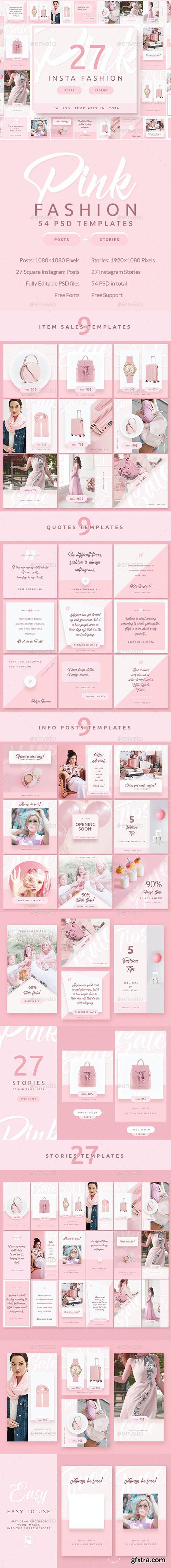 GraphicRiver - Pink Fashion - Instagram Posts & Stories 24799049