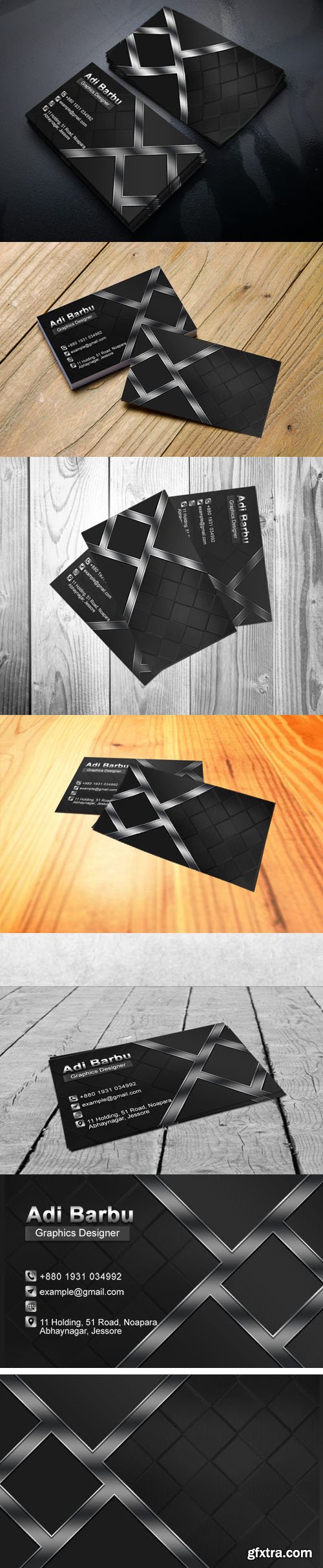 Dark Business Card Design PSD Template