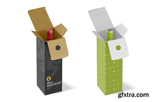 Box with Wine Bottle Mockup 39ACL45