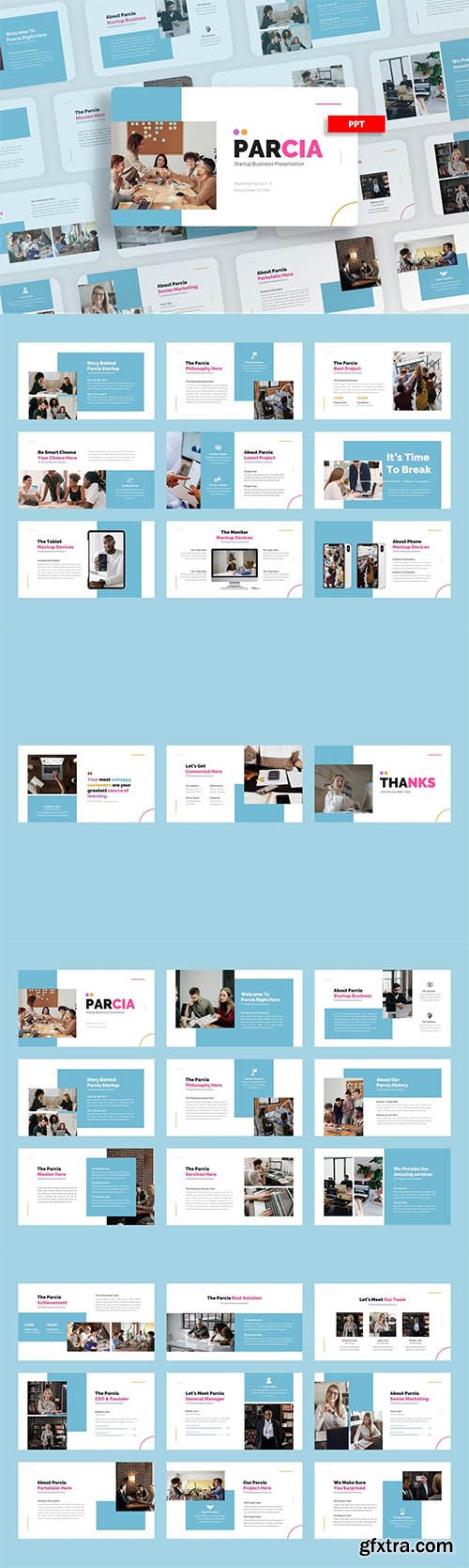 Parcia Startup Business - Powerpoint, Keynote and Google Slides Template