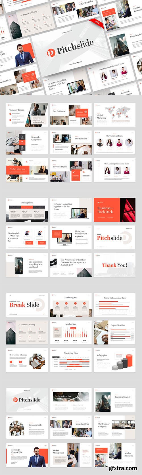 Pitchslide - Business Pitch Deck - Powerpoint, Keynote and Google Slides Template